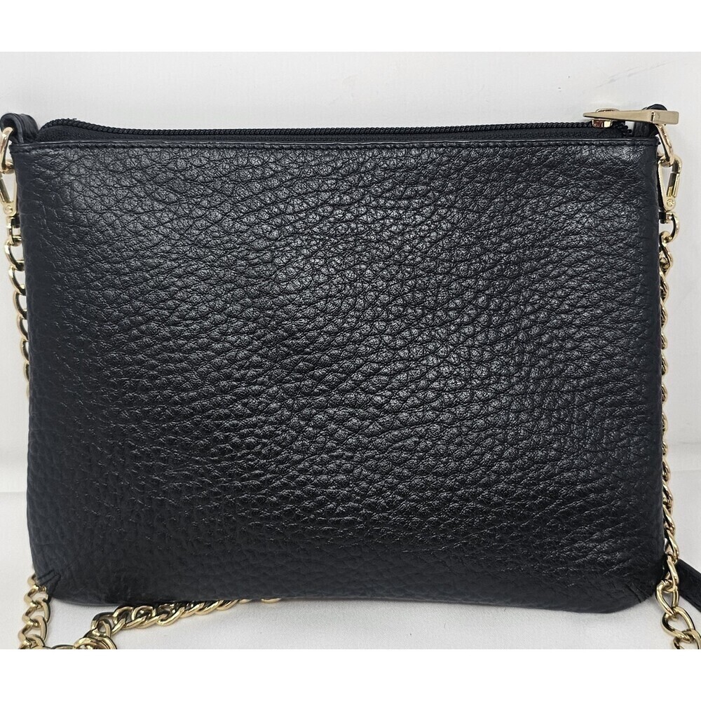 Lodis Emily 5 In 1 Convertible Black Pebbled Leather Chain Strap Crossbody Bag - Picture 2 of 8
